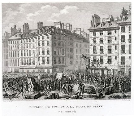 25. Supplice de Foulon à la Place de Grève, le 23 Juillet 1789. [Punishment of Foulon at the Place de Grève]  Source: Beinecke Rare Book and Manuscript Library, Yale University